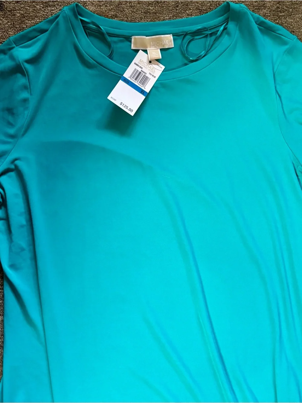 Michael Kors Tile Blue Sleeveless Shell Beach Coverup